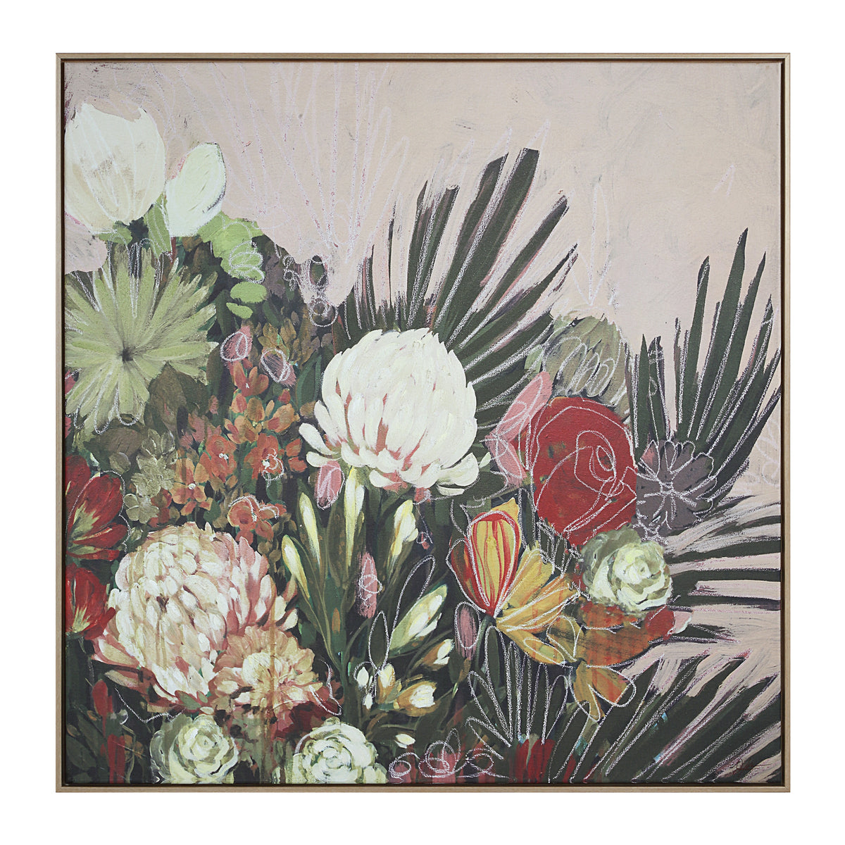 Belleza 40" H x 40" W Canvas Art, Green-Canvas Prints-DECOROLALA