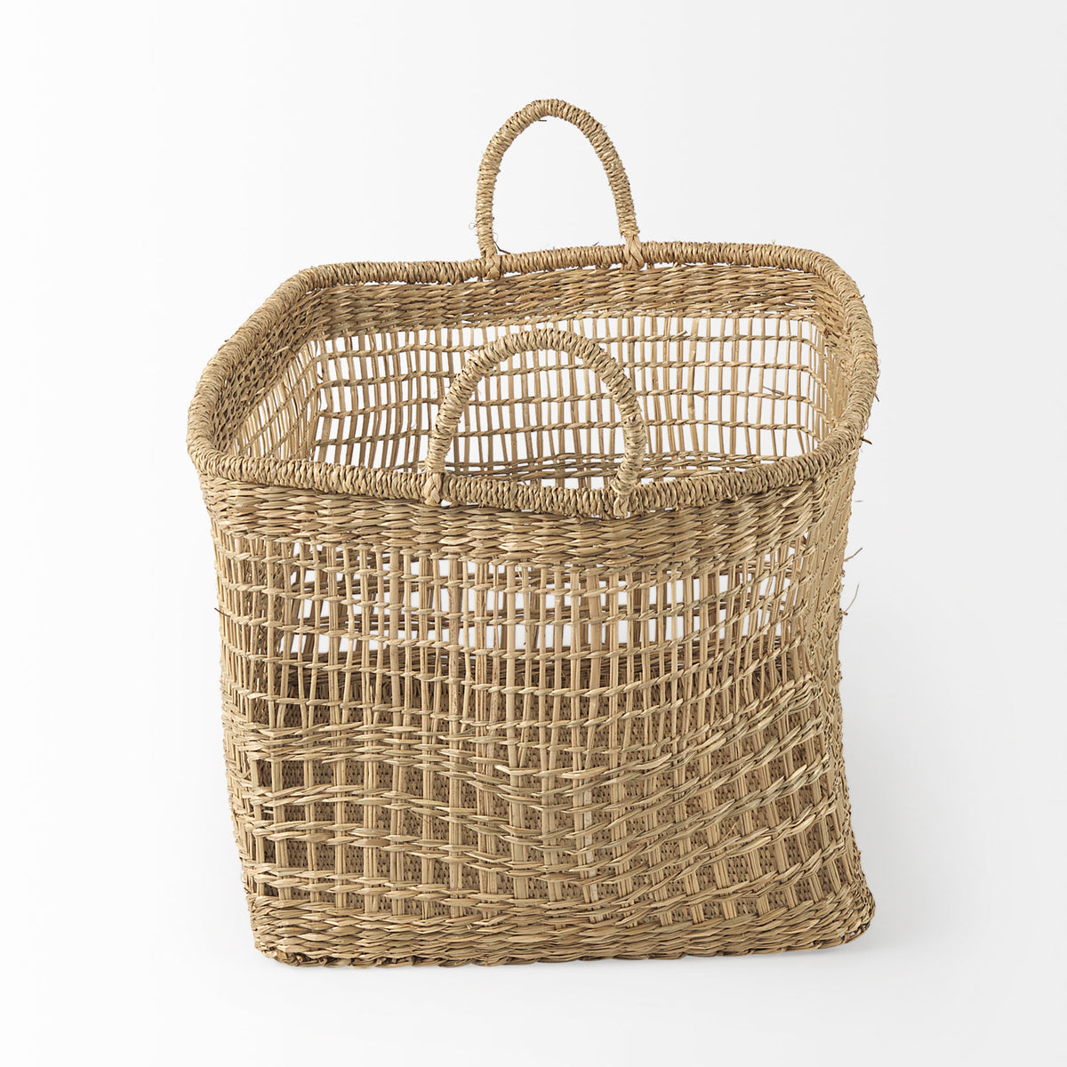 Bellisa Seagrass Baskets - Medium Brown Set of 2-Decorative Baskets-DECOROLALA
