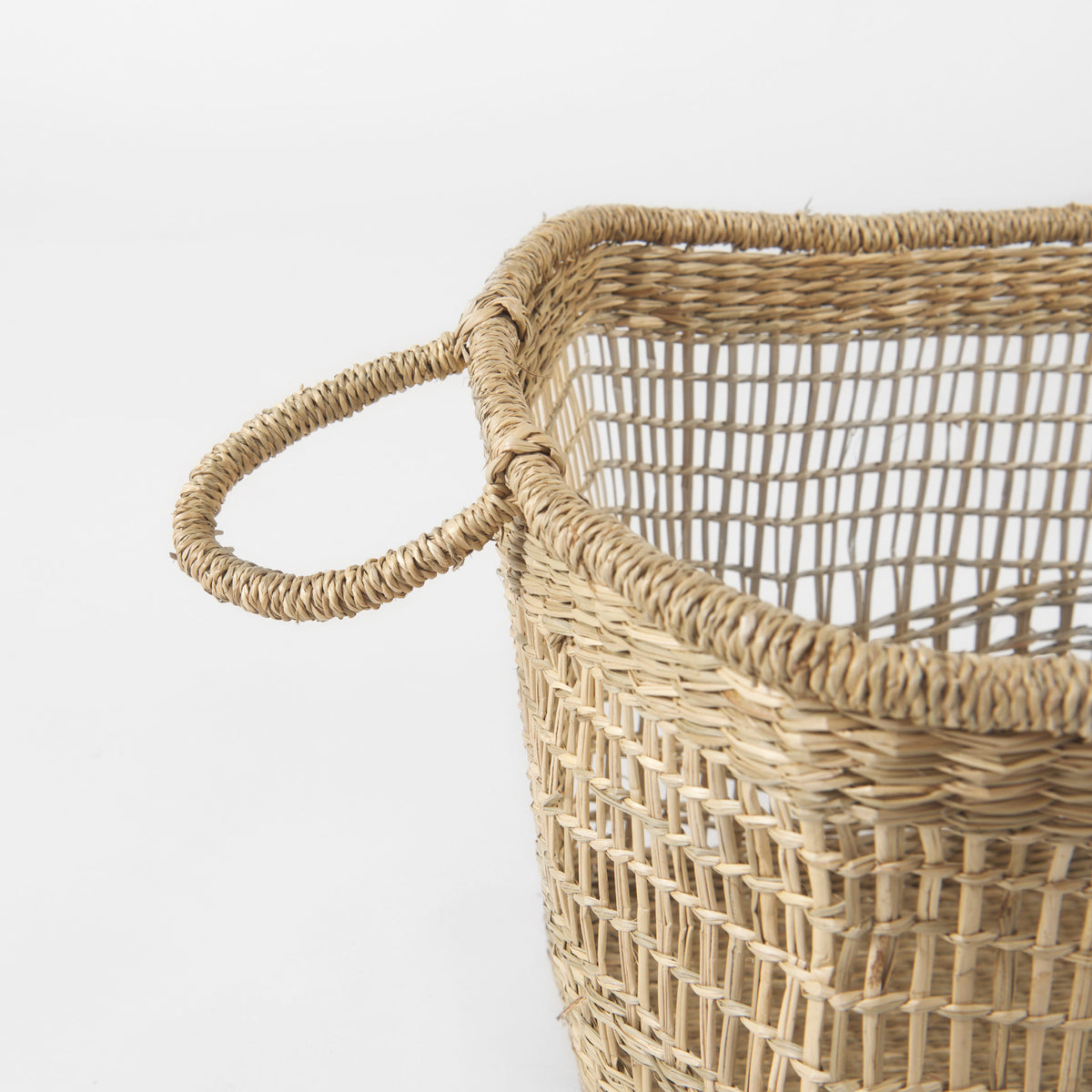 Bellisa Seagrass Baskets - Medium Brown Set of 2-Decorative Baskets-DECOROLALA