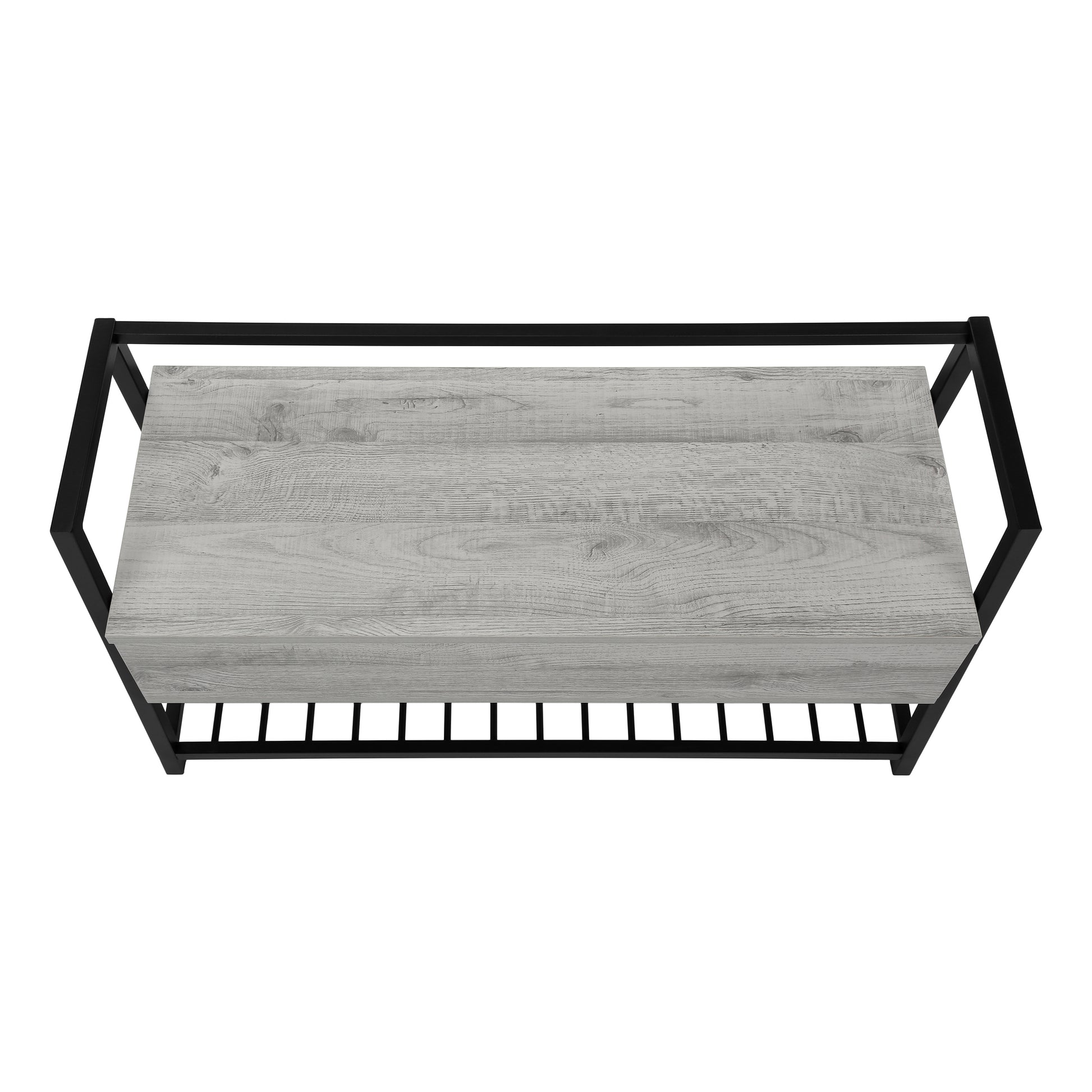 Bench - 42"L / Grey Storage / Black Metal-Benches-DECOROLALA