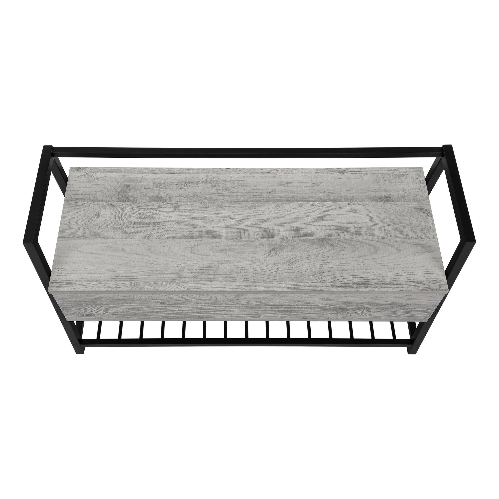 Bench - 42"L / Grey Storage / Black Metal-Benches-DECOROLALA