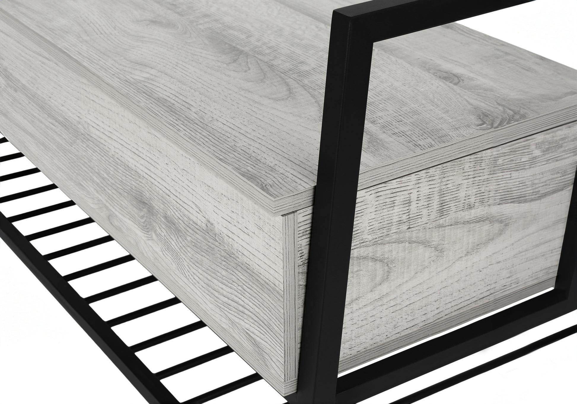 Bench - 42"L / Grey Storage / Black Metal-Benches-DECOROLALA