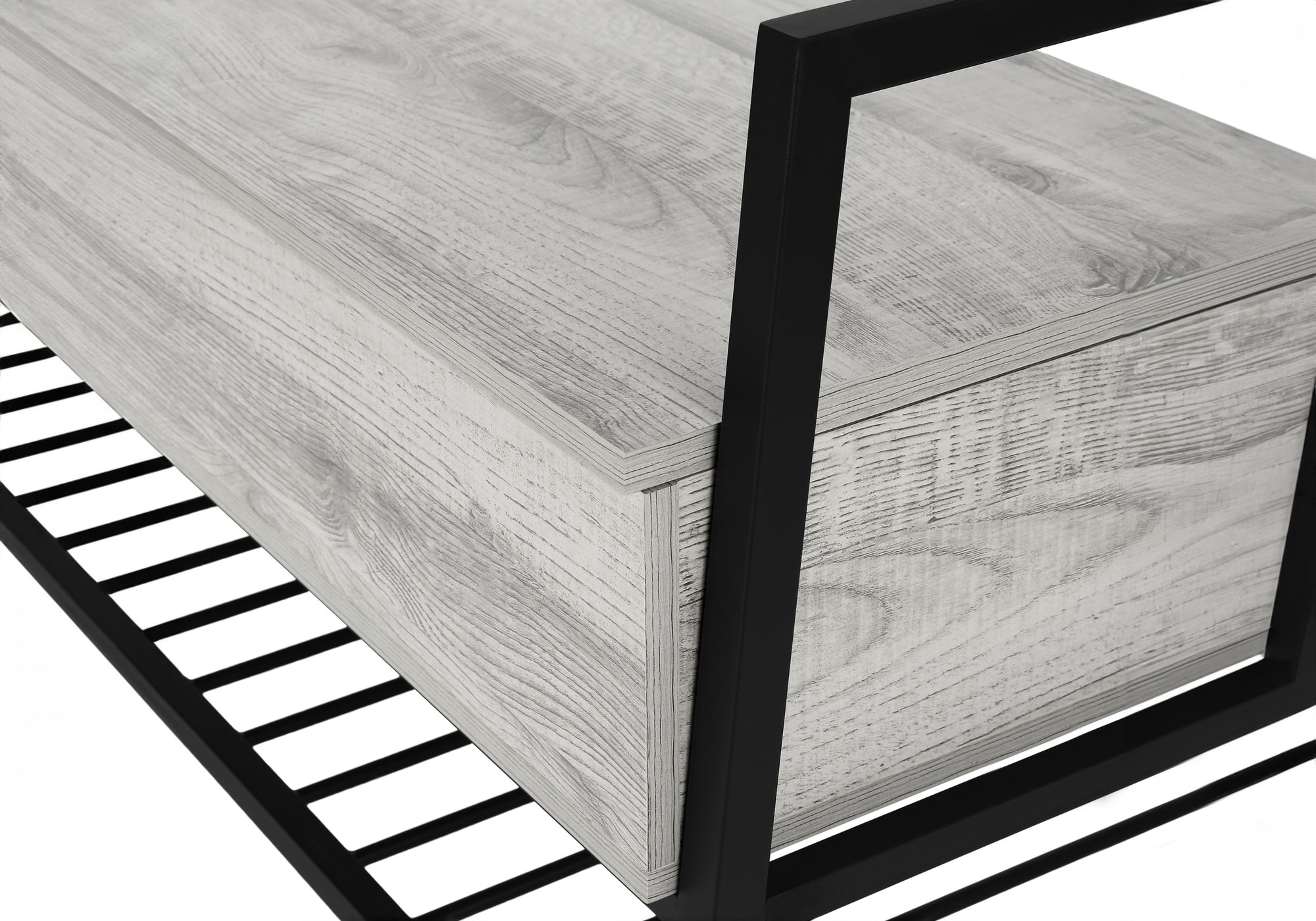 Bench - 42"L / Grey Storage / Black Metal-Benches-DECOROLALA