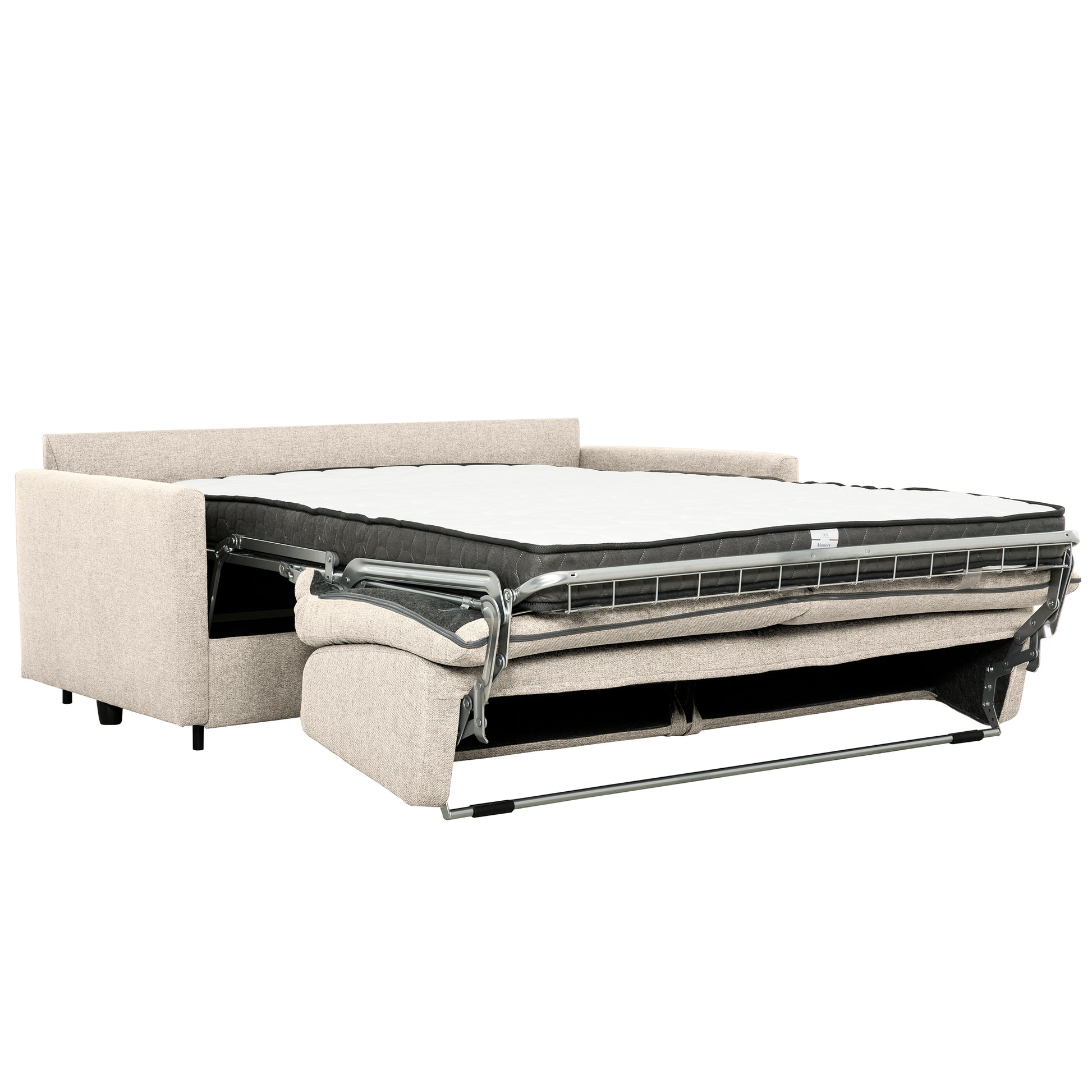 Bennett 70 in. Full Sofa Bed with Memory Foam Mattress - Beige-Living Room-DECOROLALA
