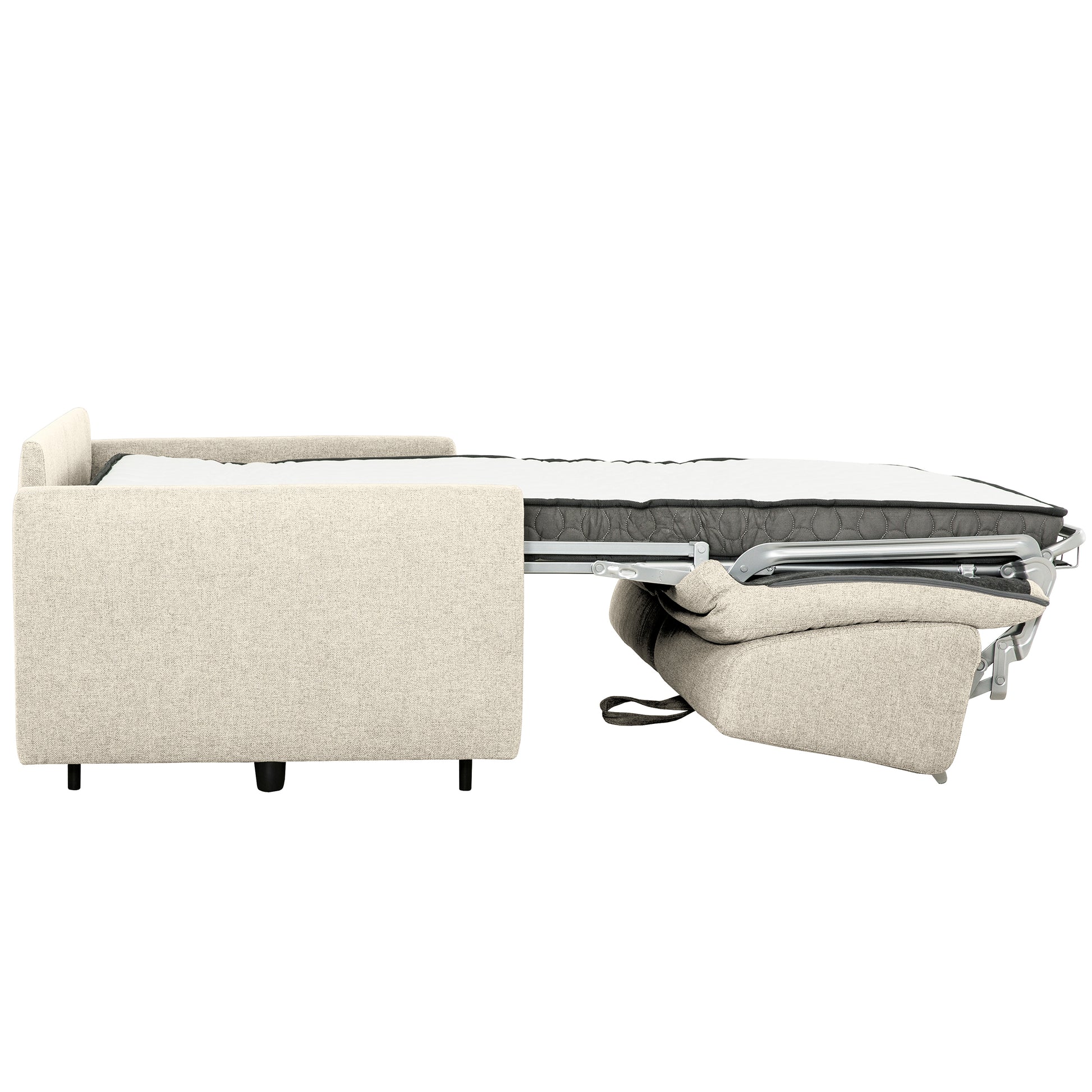 Bennett 70 in. Full Sofa Bed with Memory Foam Mattress - Beige-Living Room-DECOROLALA