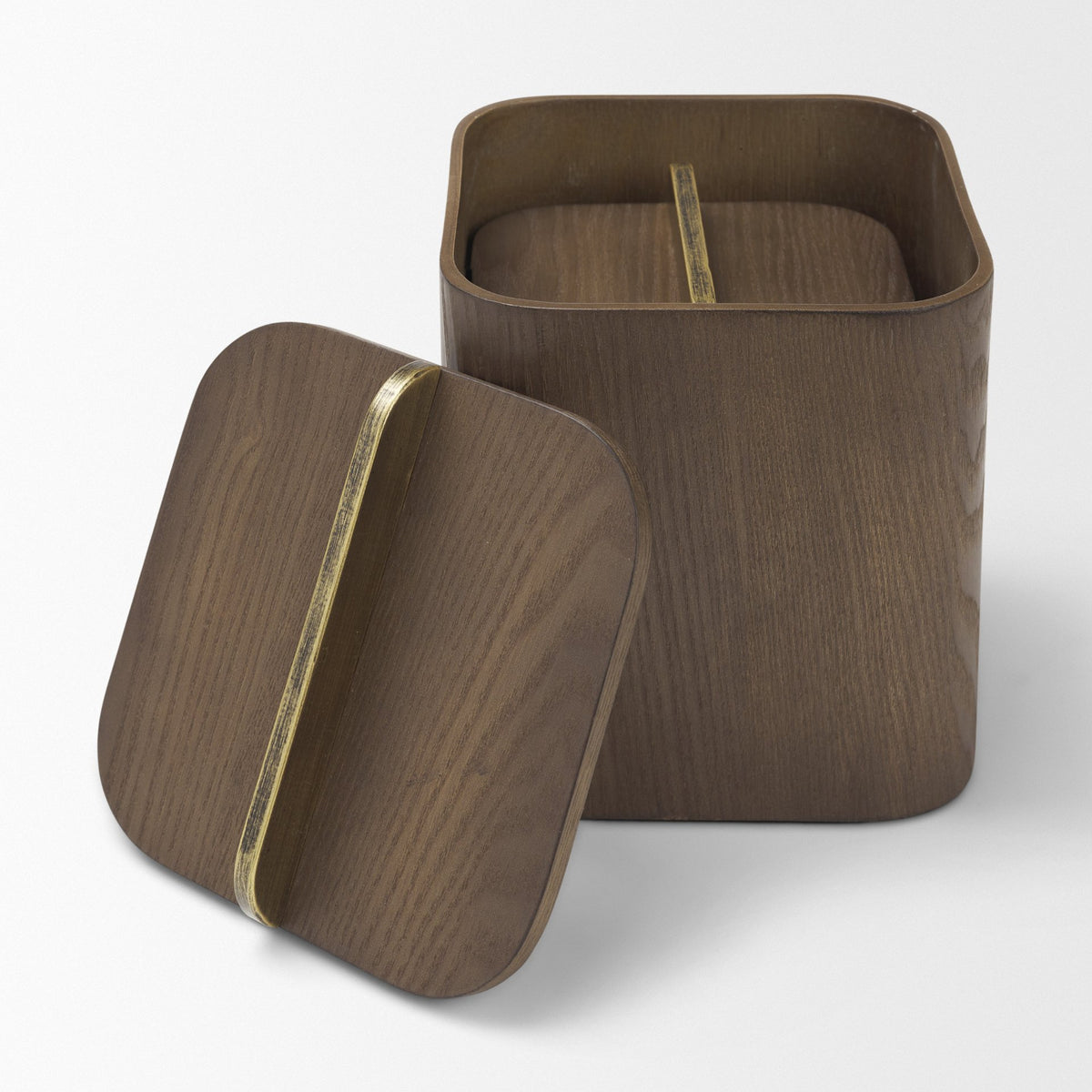 Benton White-Washed Wood w/ Brass Handle Decorative Box Set-Boxes-DECOROLALA