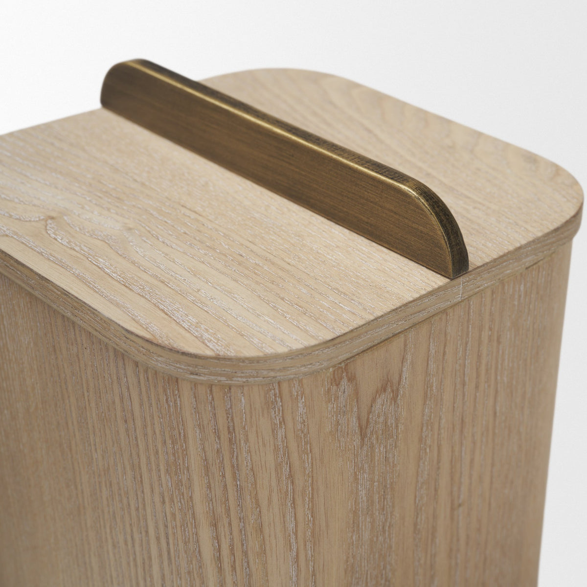 Benton White-Washed Wood w/ Brass Handle Decorative Box Set-Boxes-DECOROLALA