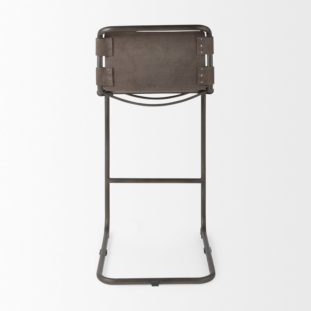 Berbick 43" Total Height Brown/Gray Suede w/ Iron Frame Bar Stool-Bar Stools-DECOROLALA