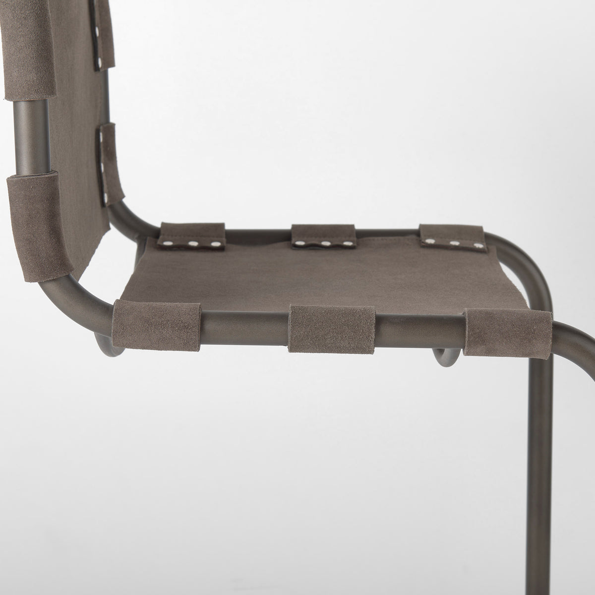 Berbick 43" Total Height Brown/Gray Suede w/ Iron Frame Bar Stool-Bar Stools-DECOROLALA