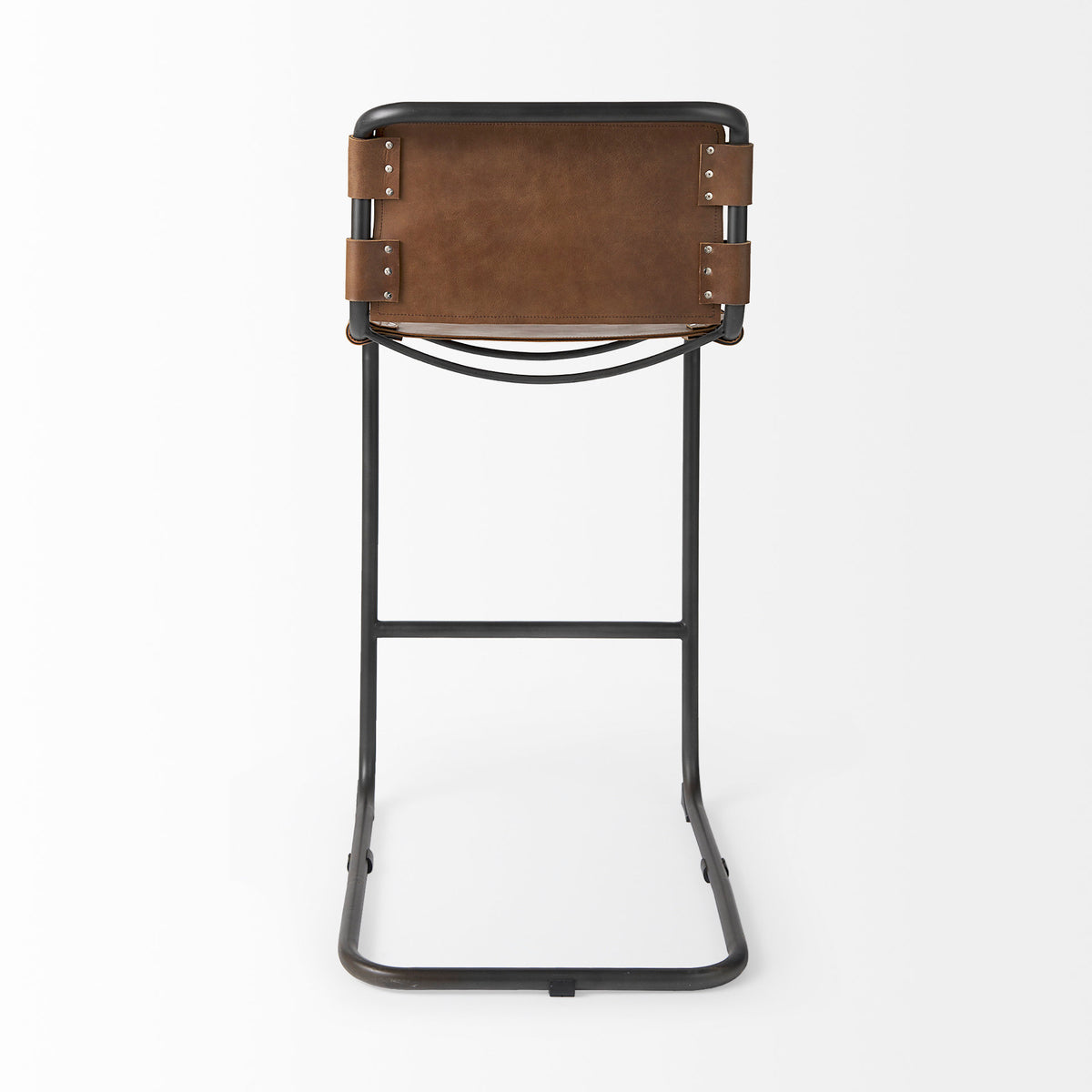 Berbick 43" Total Height Leather w/ Iron Frame Bar Stool-Bar Stools-DECOROLALA