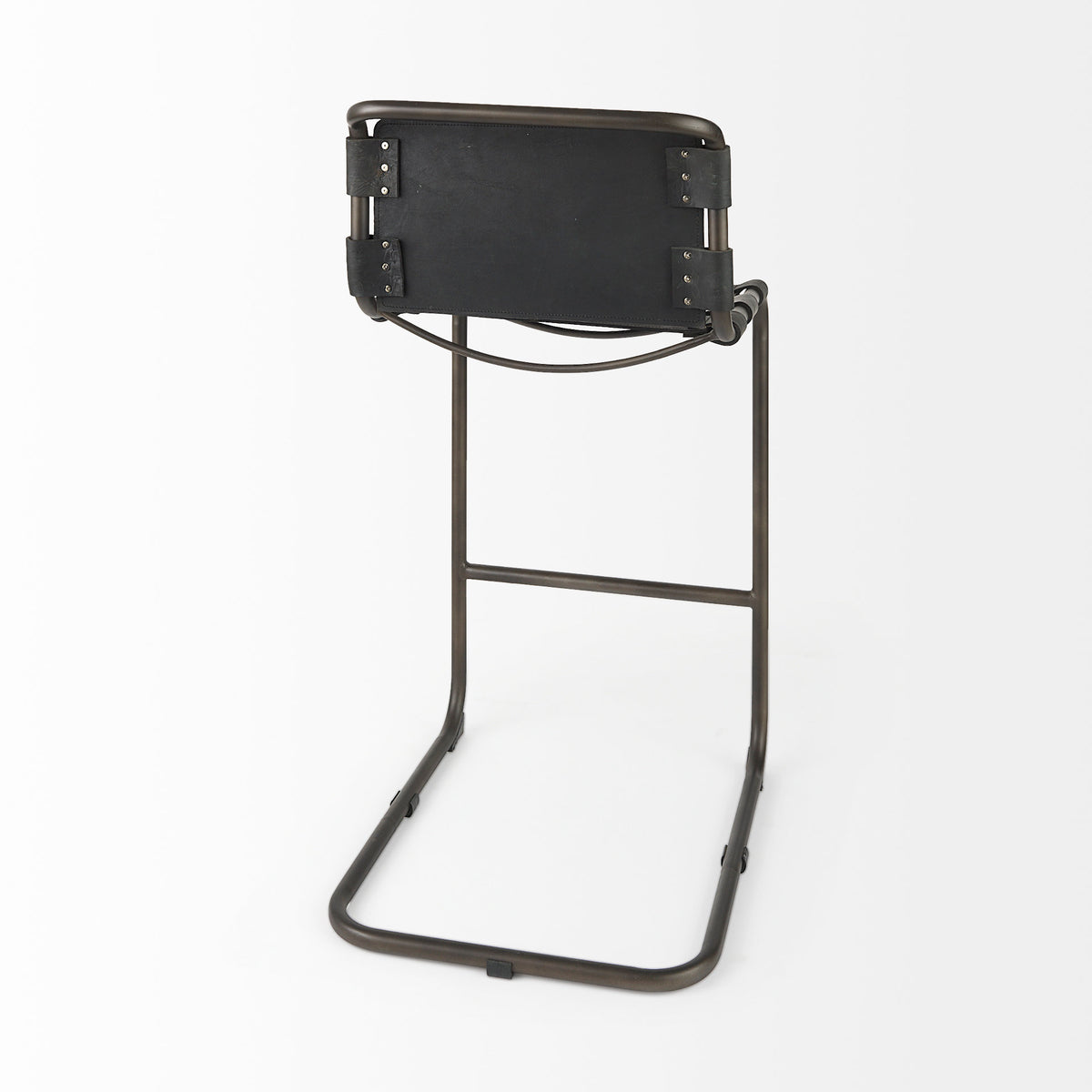 Berbick 43" Total Height Leather w/ Iron Frame Bar Stool-Bar Stools-DECOROLALA