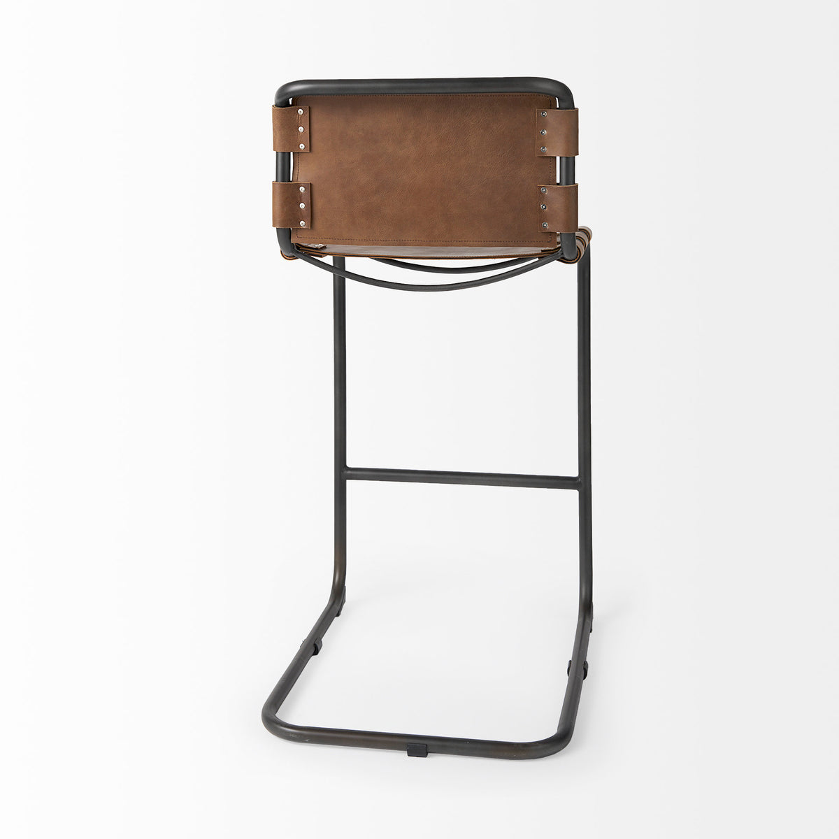 Berbick 43" Total Height Leather w/ Iron Frame Bar Stool-Bar Stools-DECOROLALA