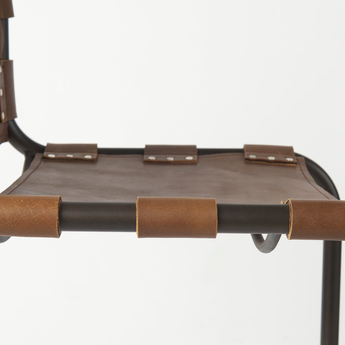 Berbick 43" Total Height Leather w/ Iron Frame Bar Stool-Bar Stools-DECOROLALA