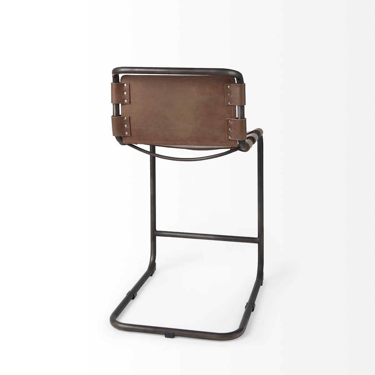 Berbick 20.5 x 24.75 x 39 Medium Leather W/ Iron Frame Counter Stool-Bar Stools-DECOROLALA