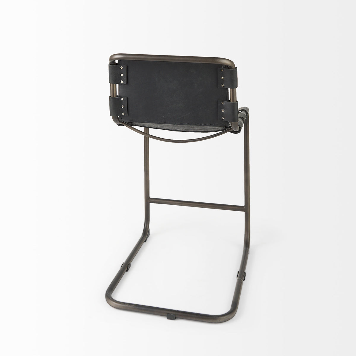 Berbick 20.5 x 24.75 x 39 Medium Leather W/ Iron Frame Counter Stool-Bar Stools-DECOROLALA