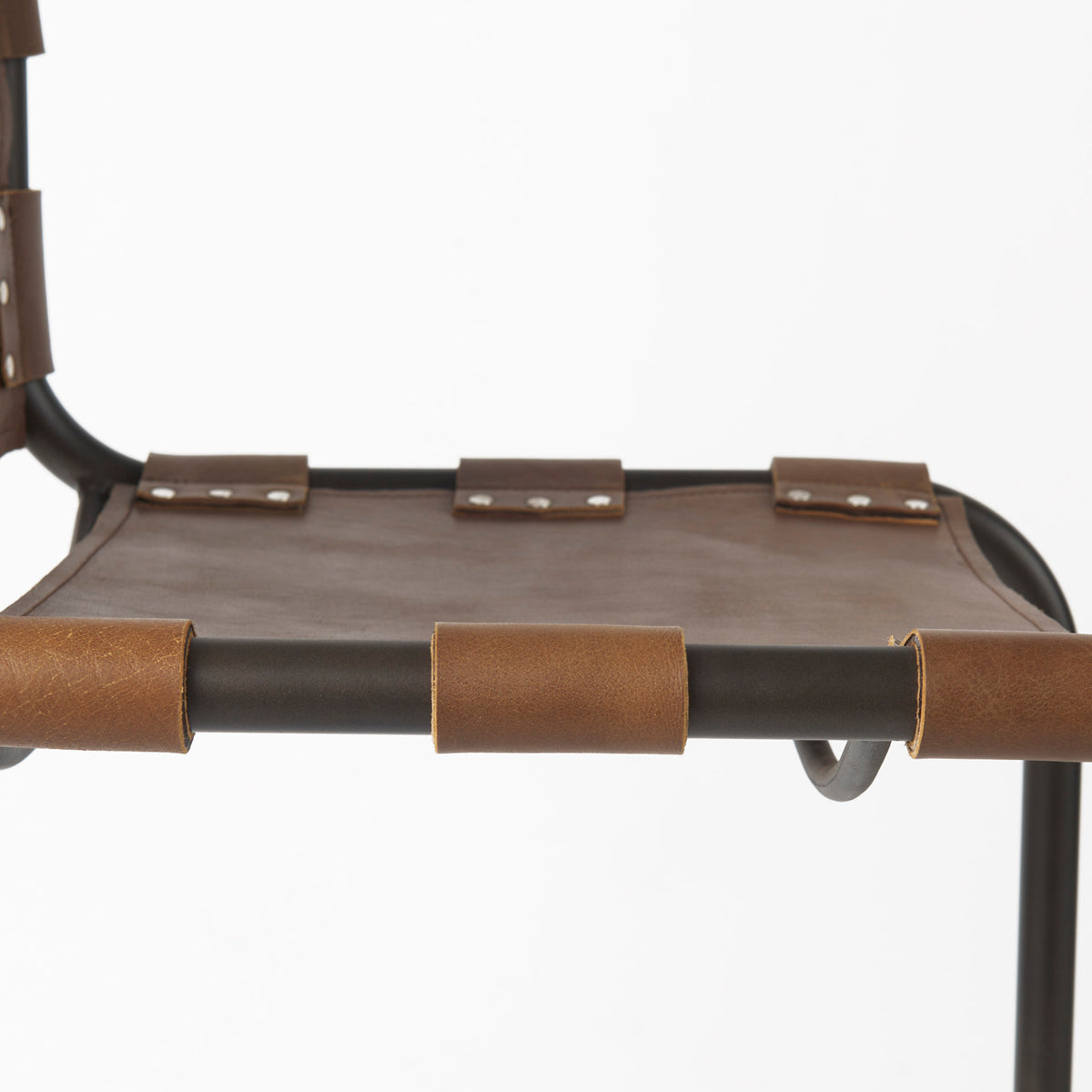 Berbick 20.5 x 24.75 x 39 Medium Leather W/ Iron Frame Counter Stool-Bar Stools-DECOROLALA