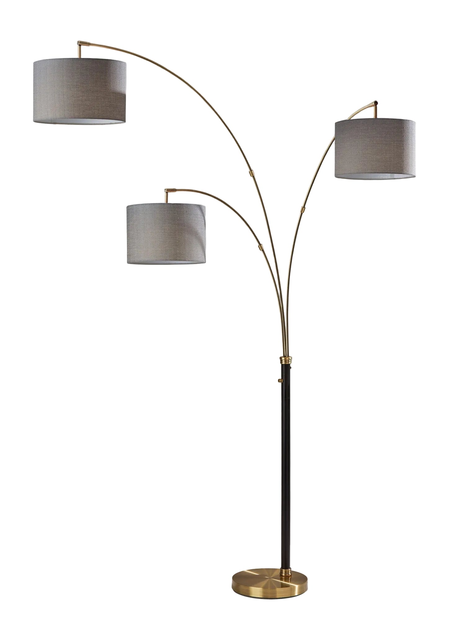 Bergen 3-Arm Arc Lamp - Black Brass 82"-Lighting-DECOROLALA