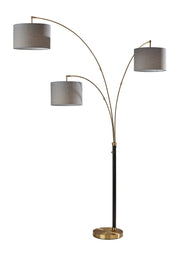 Bergen 3-Arm Arc Lamp - Black Brass 82"-Lighting-DECOROLALA