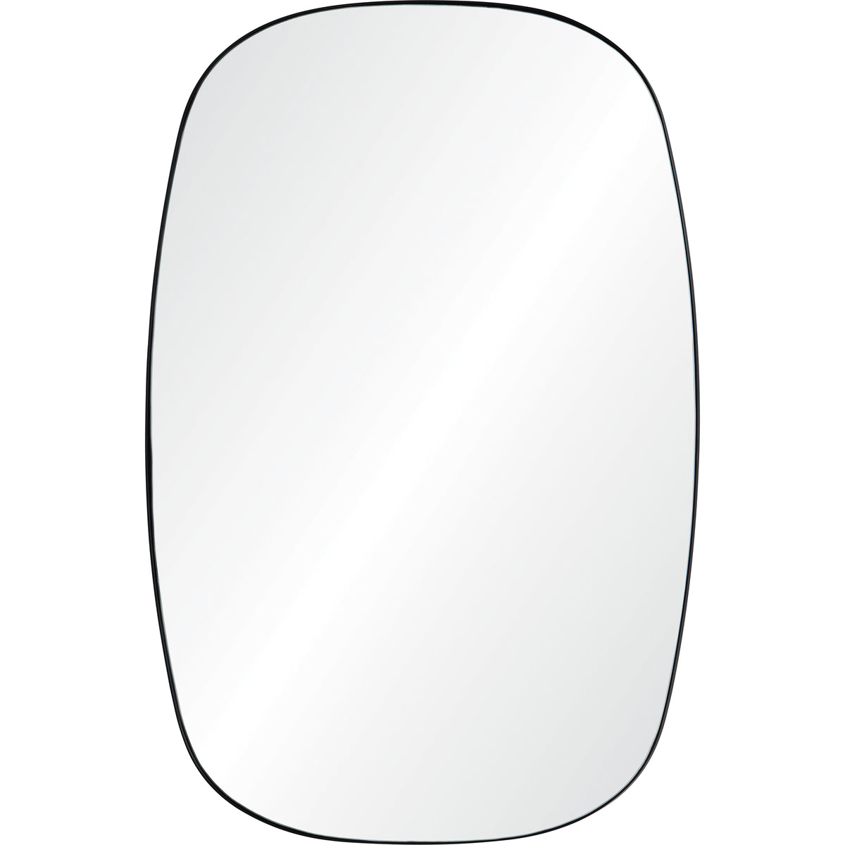 Bergen 36" Tall Rectangle Wall Mirror, Black-Mirrors-DECOROLALA