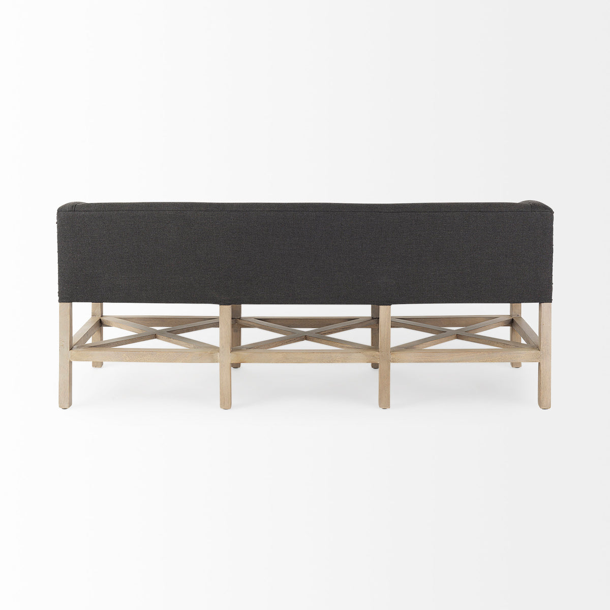 Bergen 60L x 19W Fabric Covered Seat W/Brown Wood Frame Accent Bench-Benches-DECOROLALA