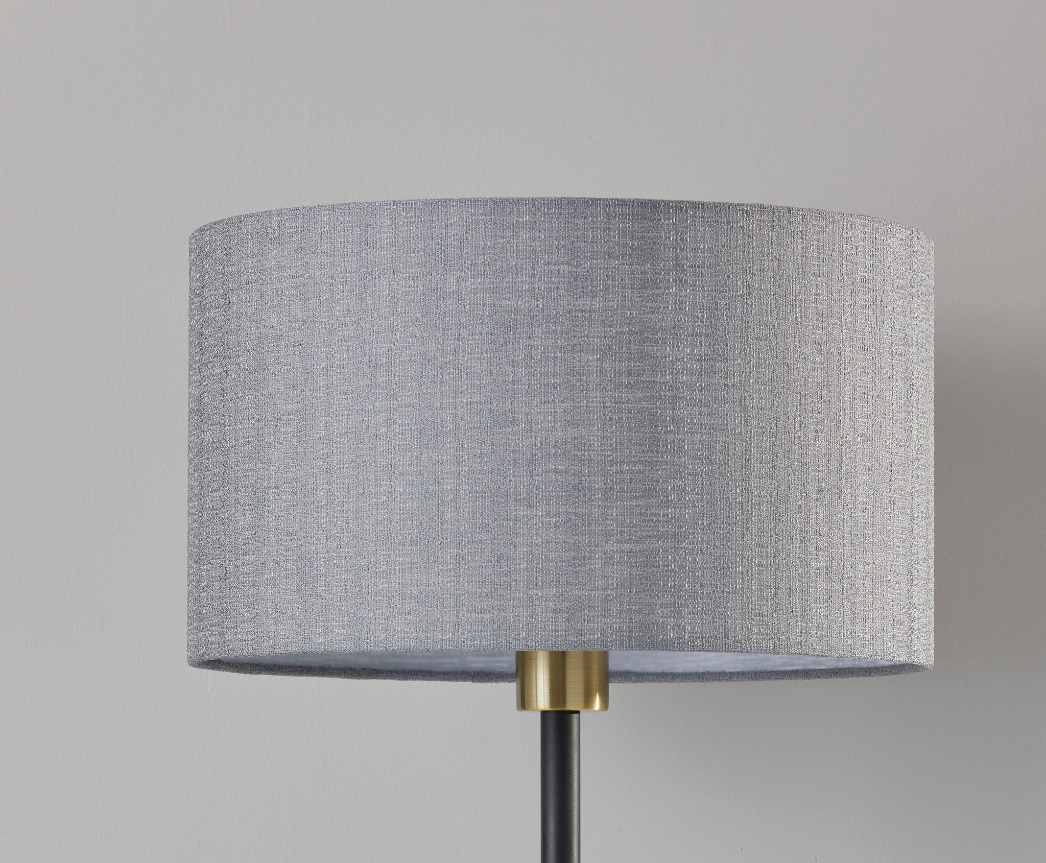 Bergen Table Lamp - 24" Black Brass Grey Shade-Lighting-DECOROLALA