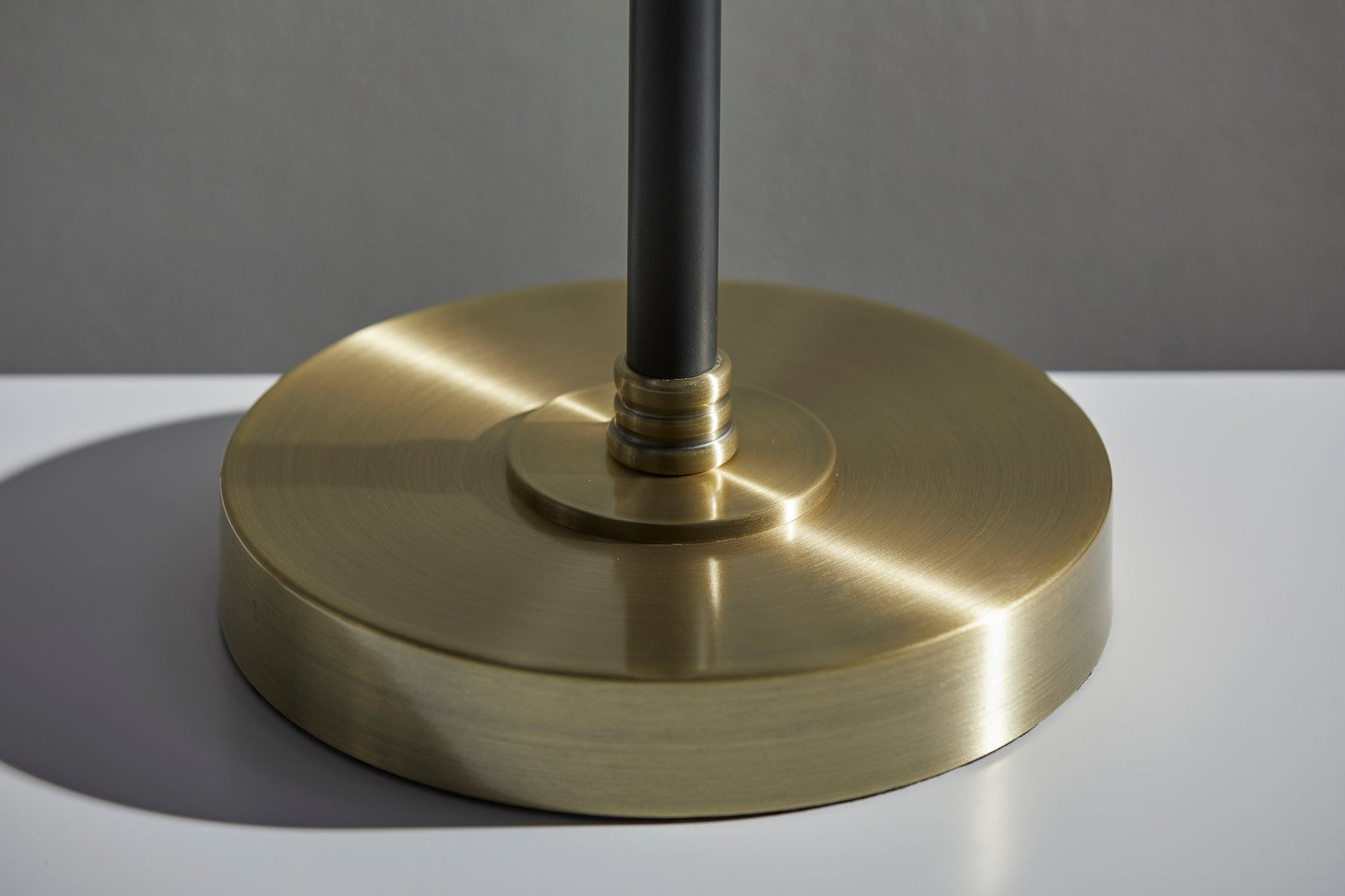 Bergen Table Lamp - 24" Black Brass Grey Shade-Lighting-DECOROLALA