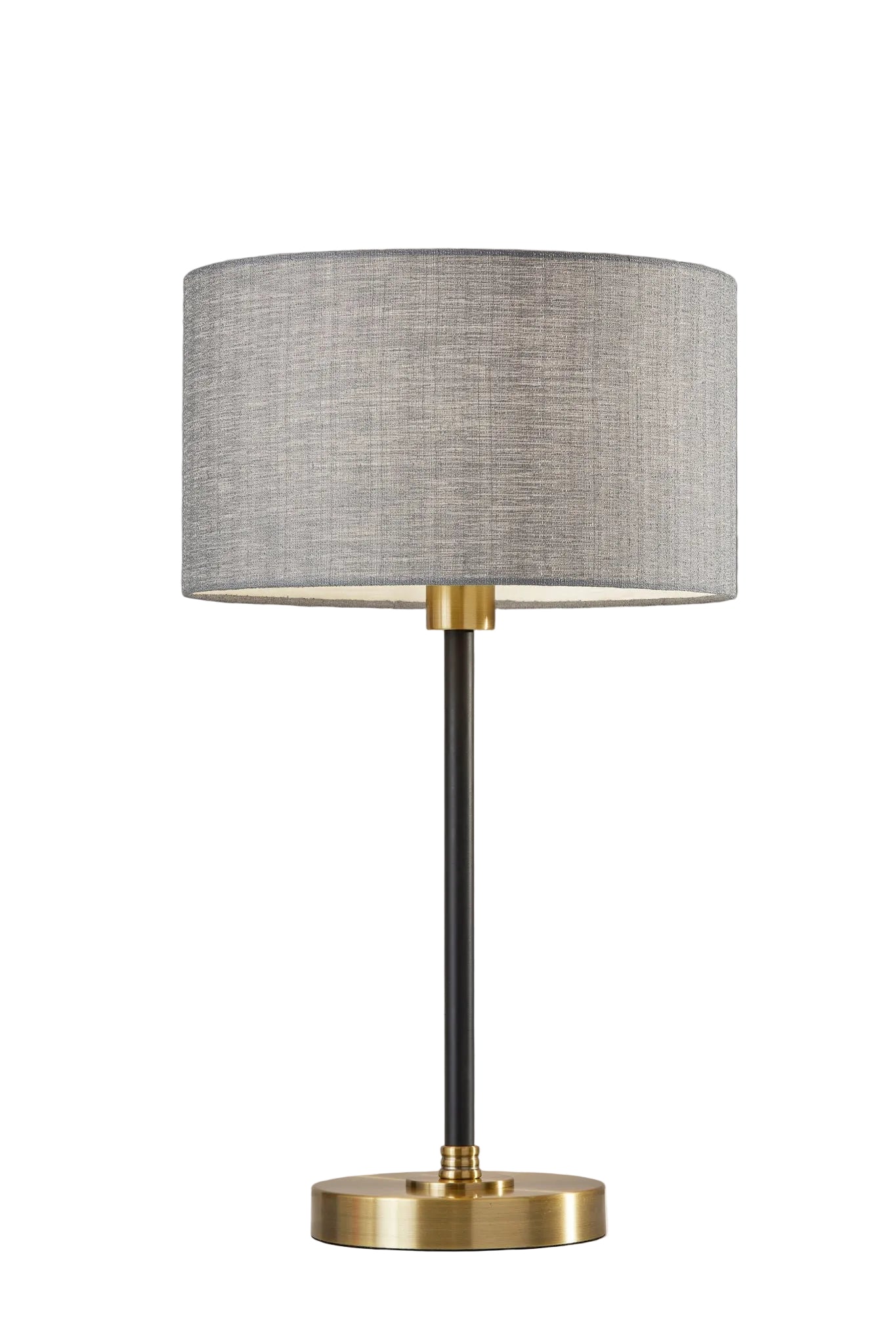 Bergen Table Lamp - 24" Black Brass Grey Shade-Lighting-DECOROLALA
