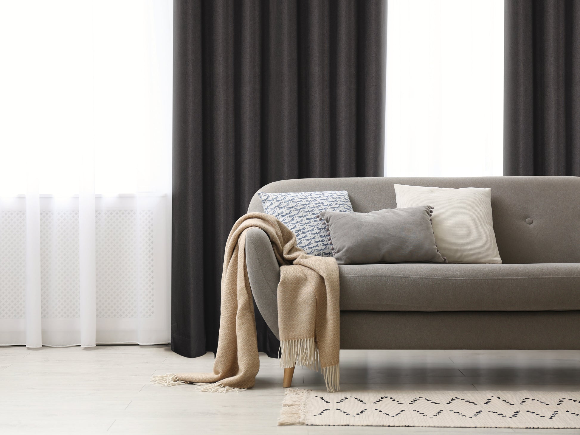 Berlin Textured Blackout Grommet Curtain 52" x 108"-Curtains-DECOROLALA