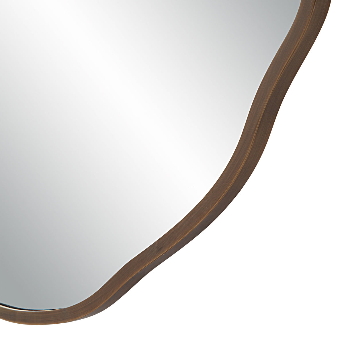 Bern 40" Tall Round Irregular Mirror, Antique Brushed Brass-Mirrors-DECOROLALA