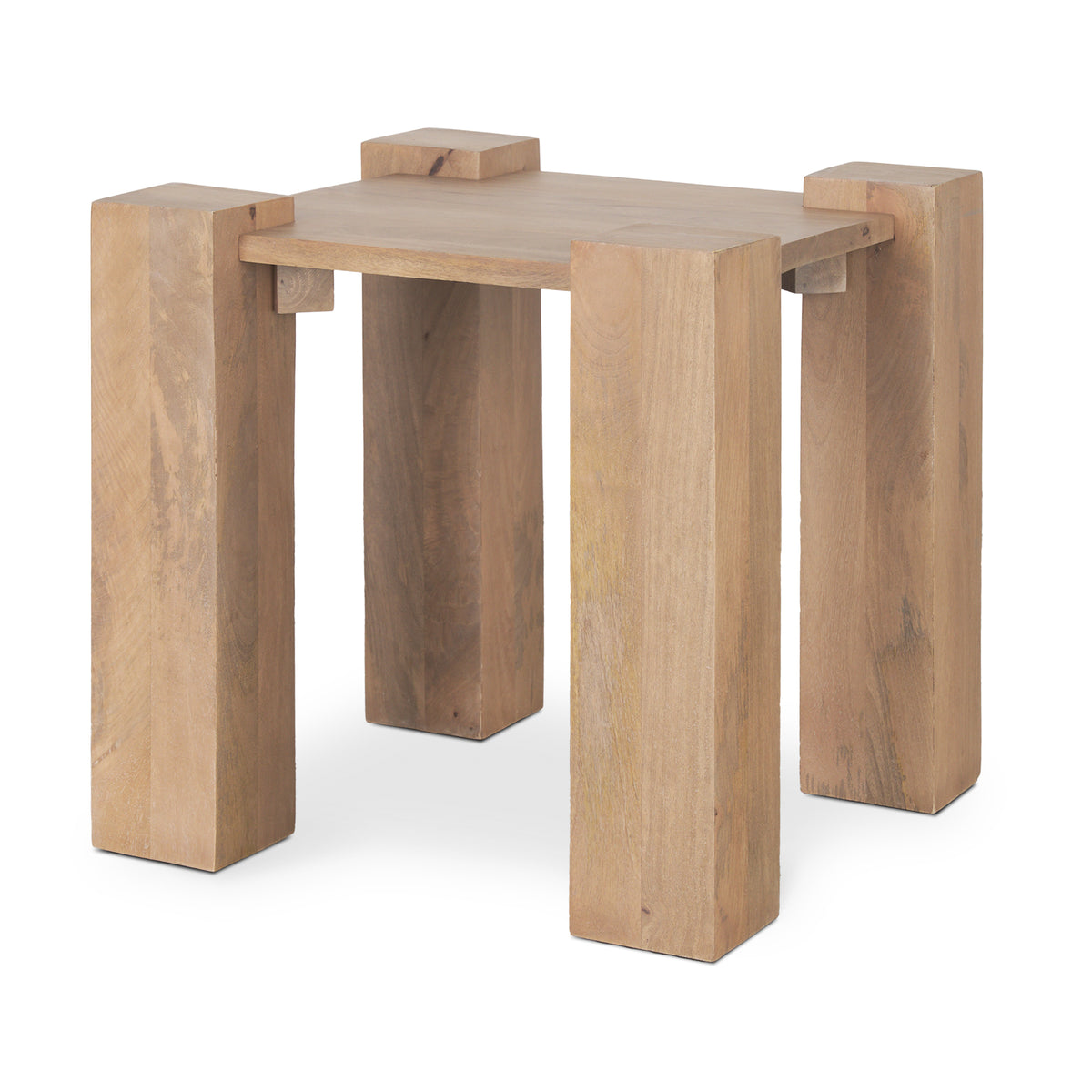 Beth Light Brown Wood Square Accent Table-Accent Tables-DECOROLALA
