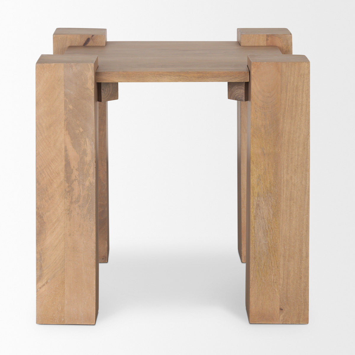Beth Light Brown Wood Square Accent Table-Accent Tables-DECOROLALA