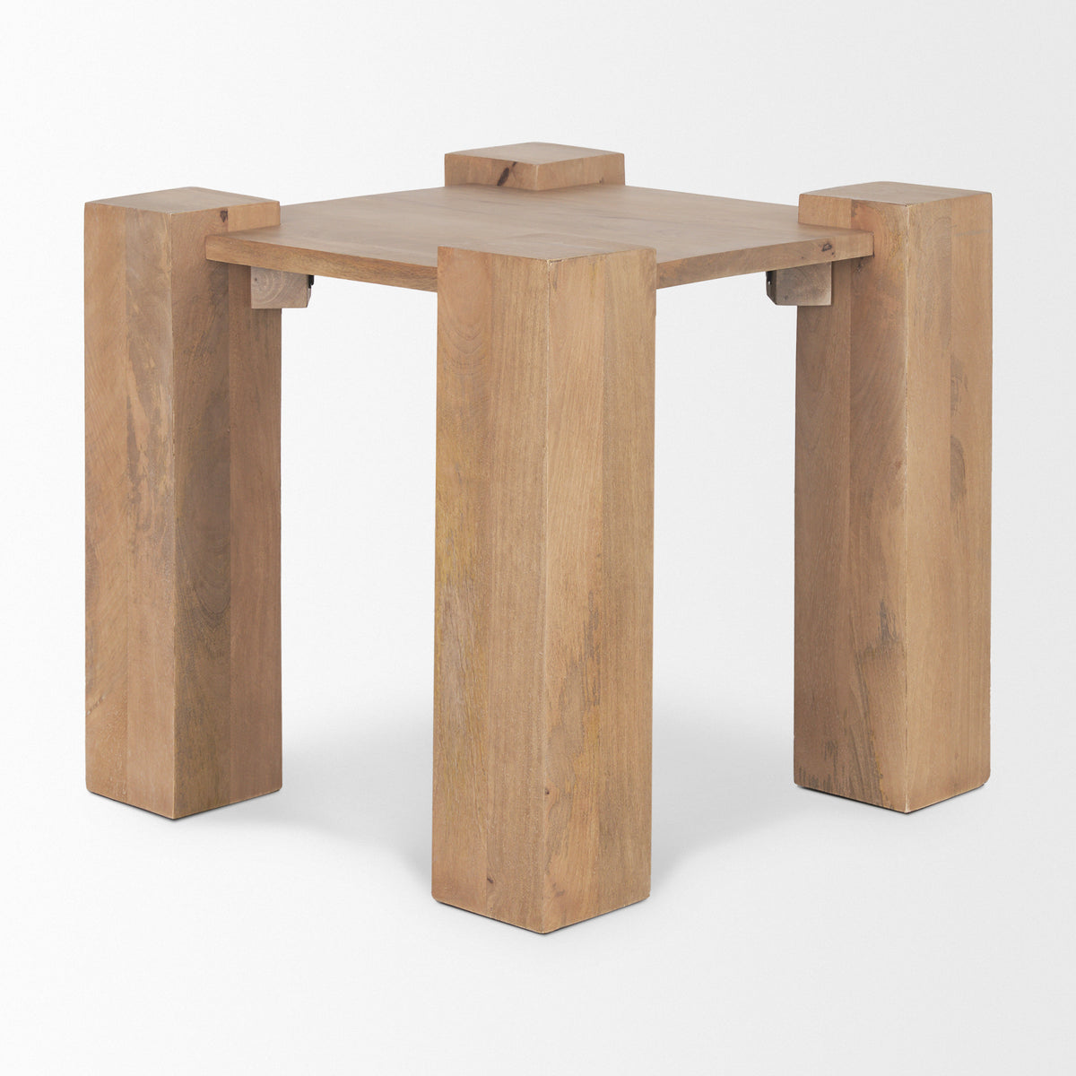 Beth Light Brown Wood Square Accent Table-Accent Tables-DECOROLALA