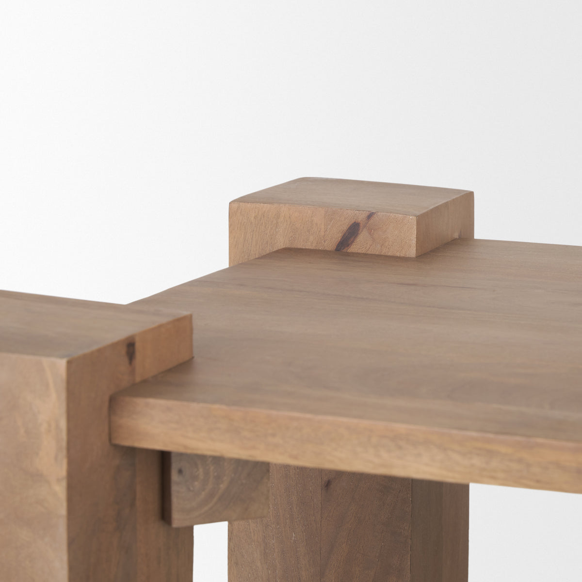 Beth Light Brown Wood Square Accent Table-Accent Tables-DECOROLALA