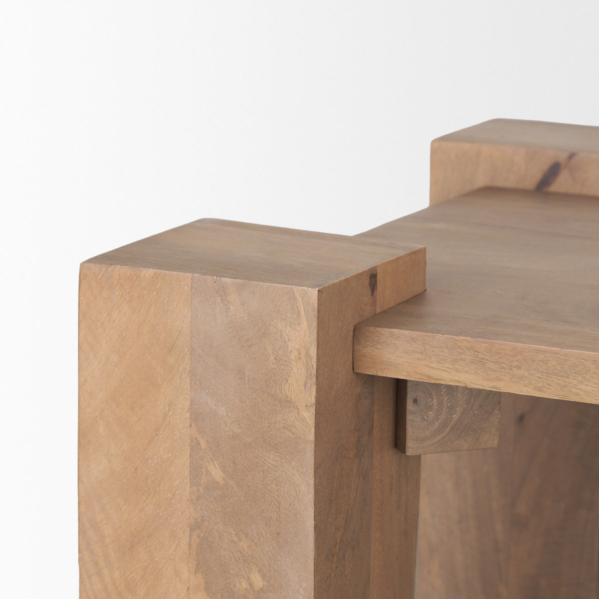 Beth Light Brown Wood Square Accent Table-Accent Tables-DECOROLALA