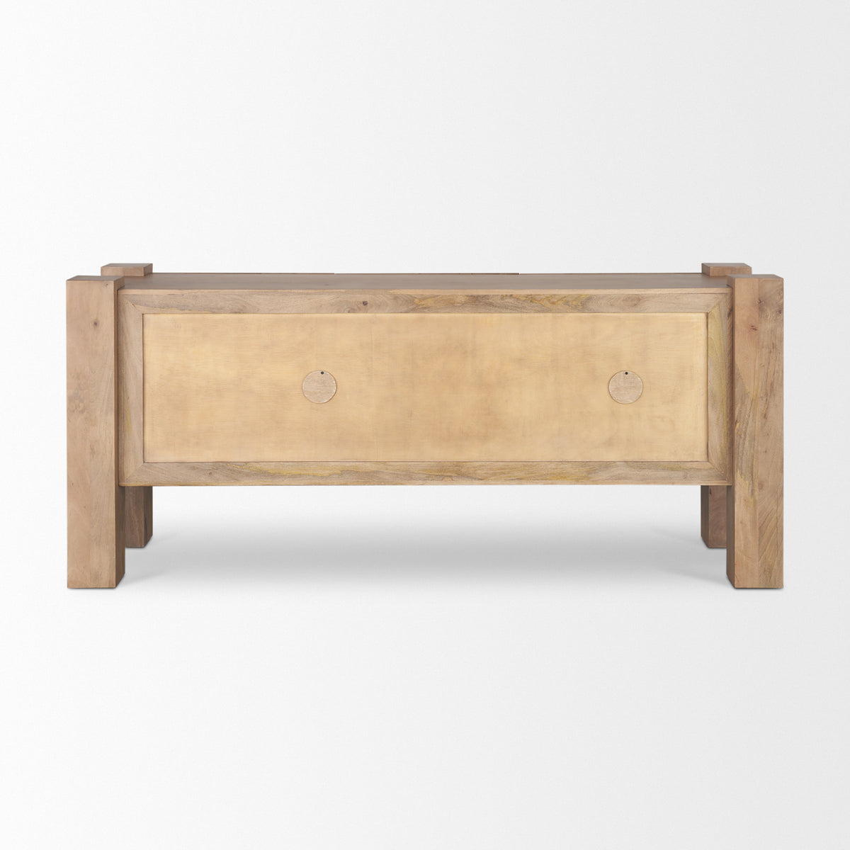 Beth Light Brown Wood w/ 3 Doors Sideboard-Sideboards & Buffets-DECOROLALA