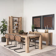 Beth Light Brown Wood w/ 3 Doors Sideboard-Sideboards & Buffets-DECOROLALA