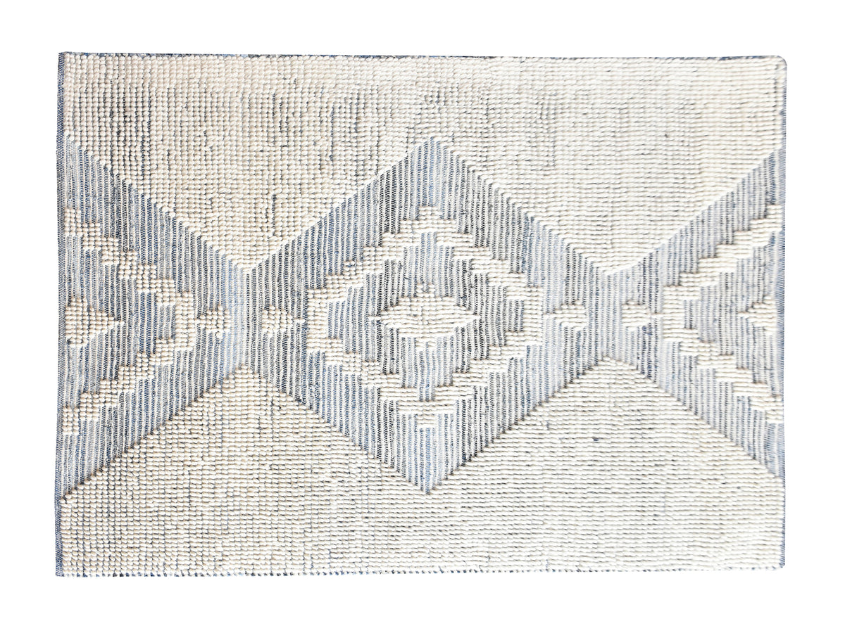 Bewick I 96 x 120 White/Gray Pattern Woven Rug-Area Rugs-DECOROLALA