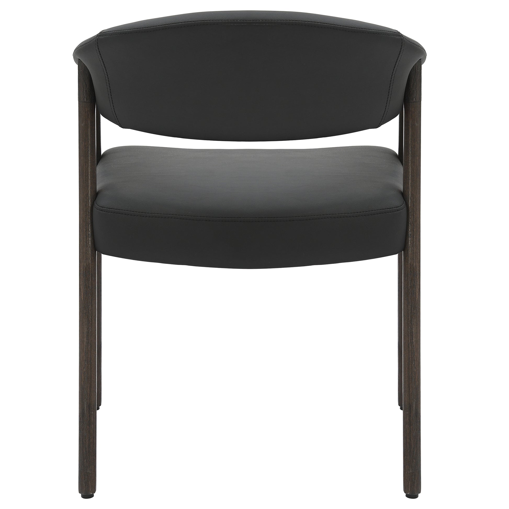 Bexley Dining Armchair - Black Faux Leather & Walnut Frame-DECOROLALA
