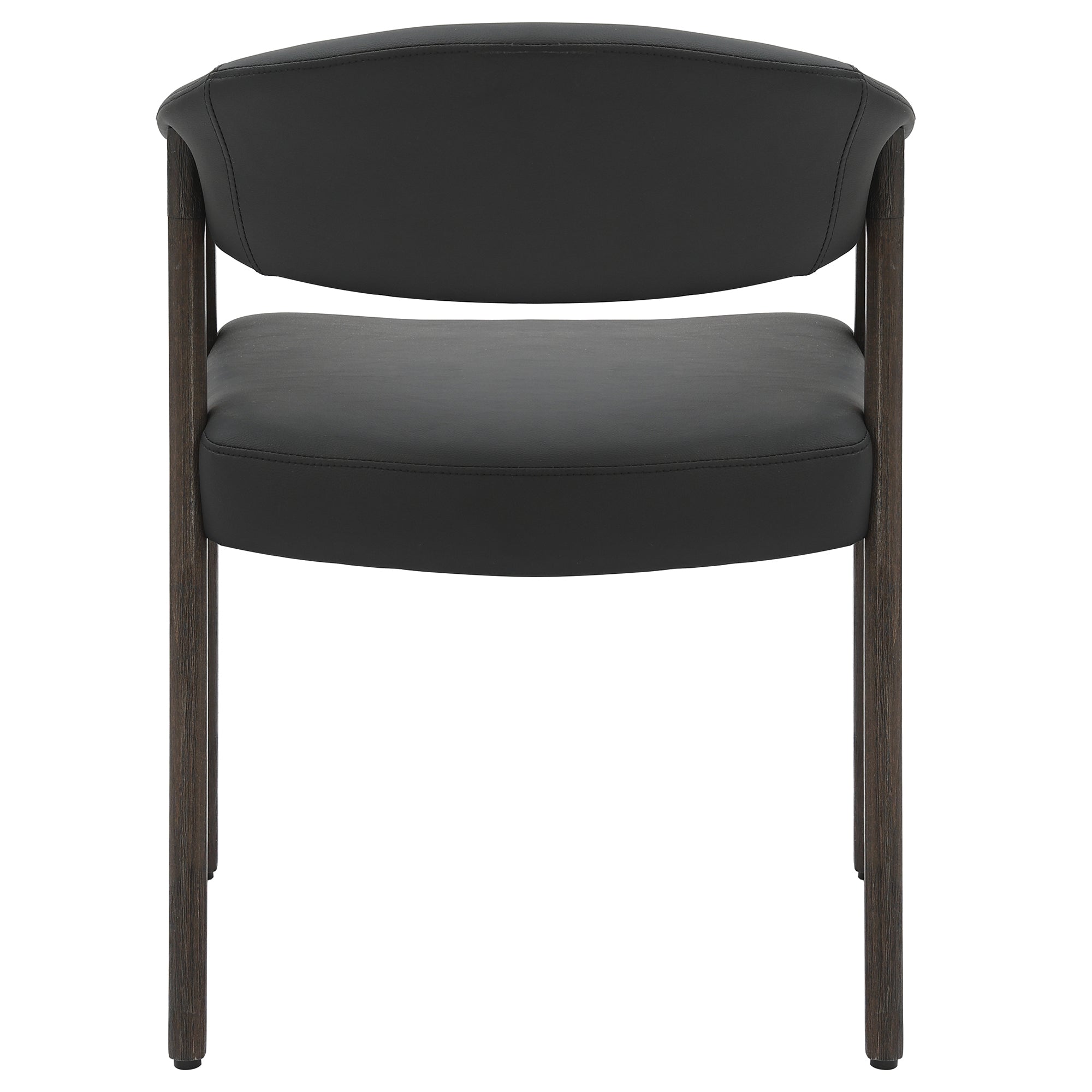 Bexley Dining Armchair - Black Faux Leather & Walnut Frame-DECOROLALA
