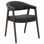 Bexley Dining Armchair - Black Faux Leather & Walnut Frame-DECOROLALA