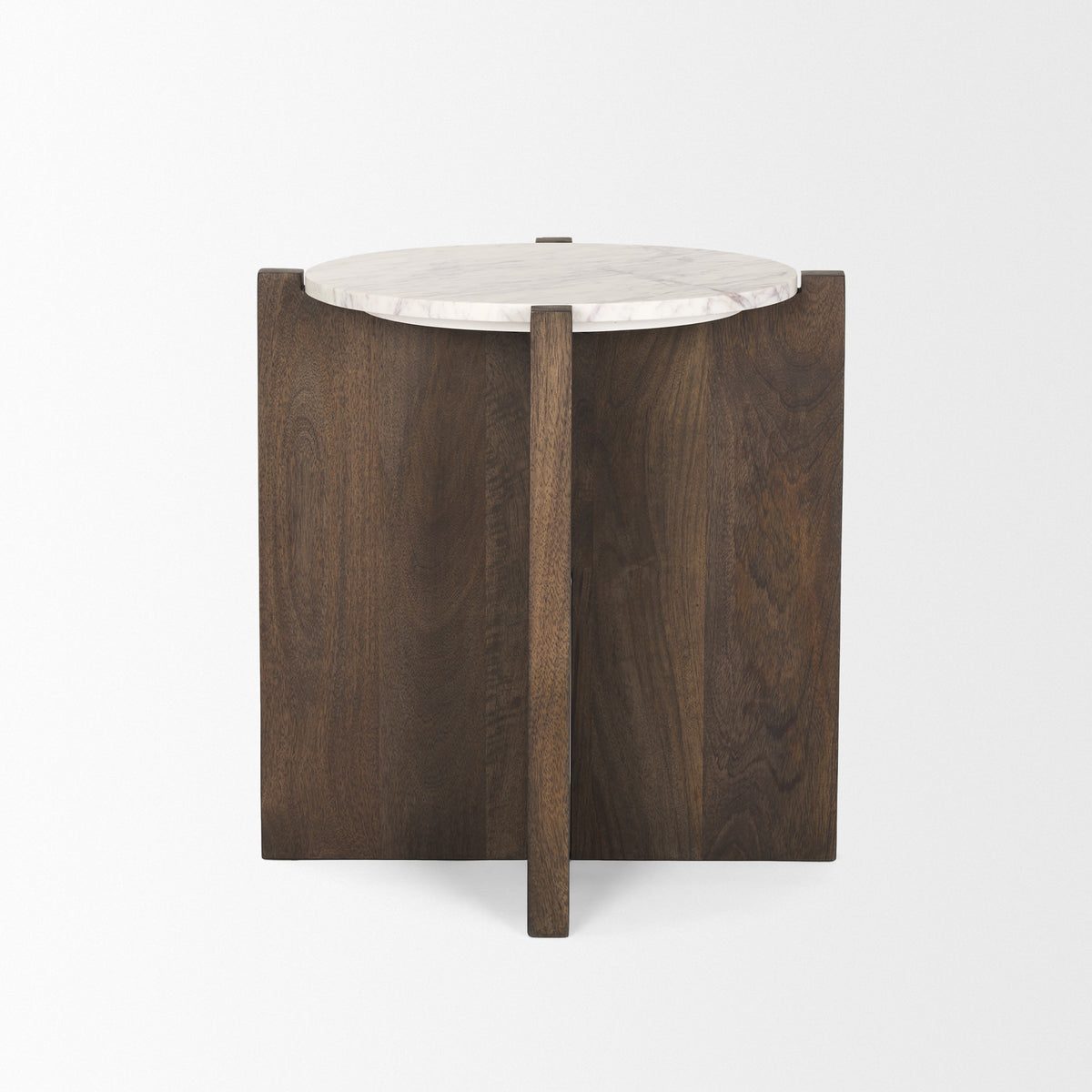 Bianca Wood and Marble Accent Table-Accent Tables-DECOROLALA