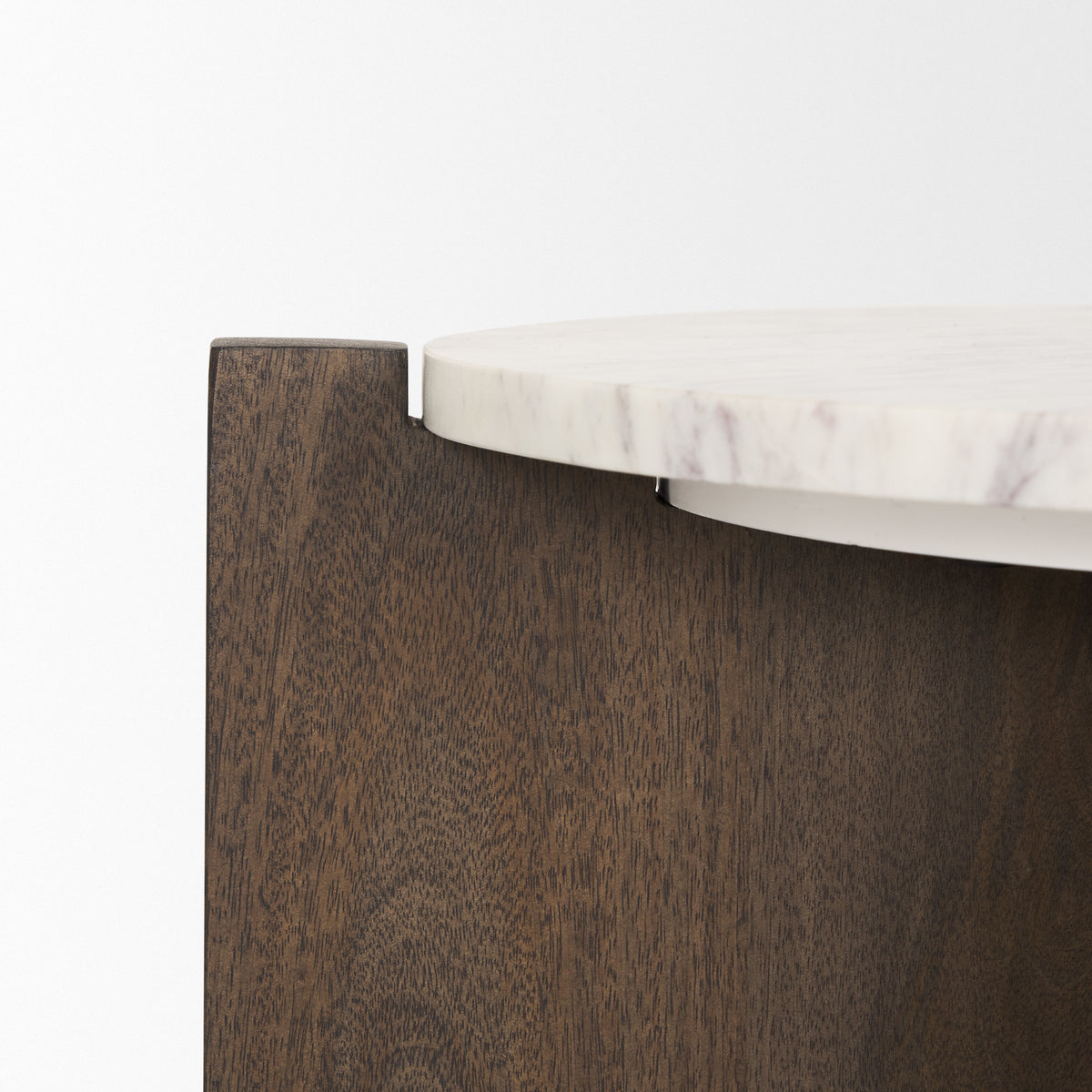 Bianca Wood and Marble Accent Table-Accent Tables-DECOROLALA
