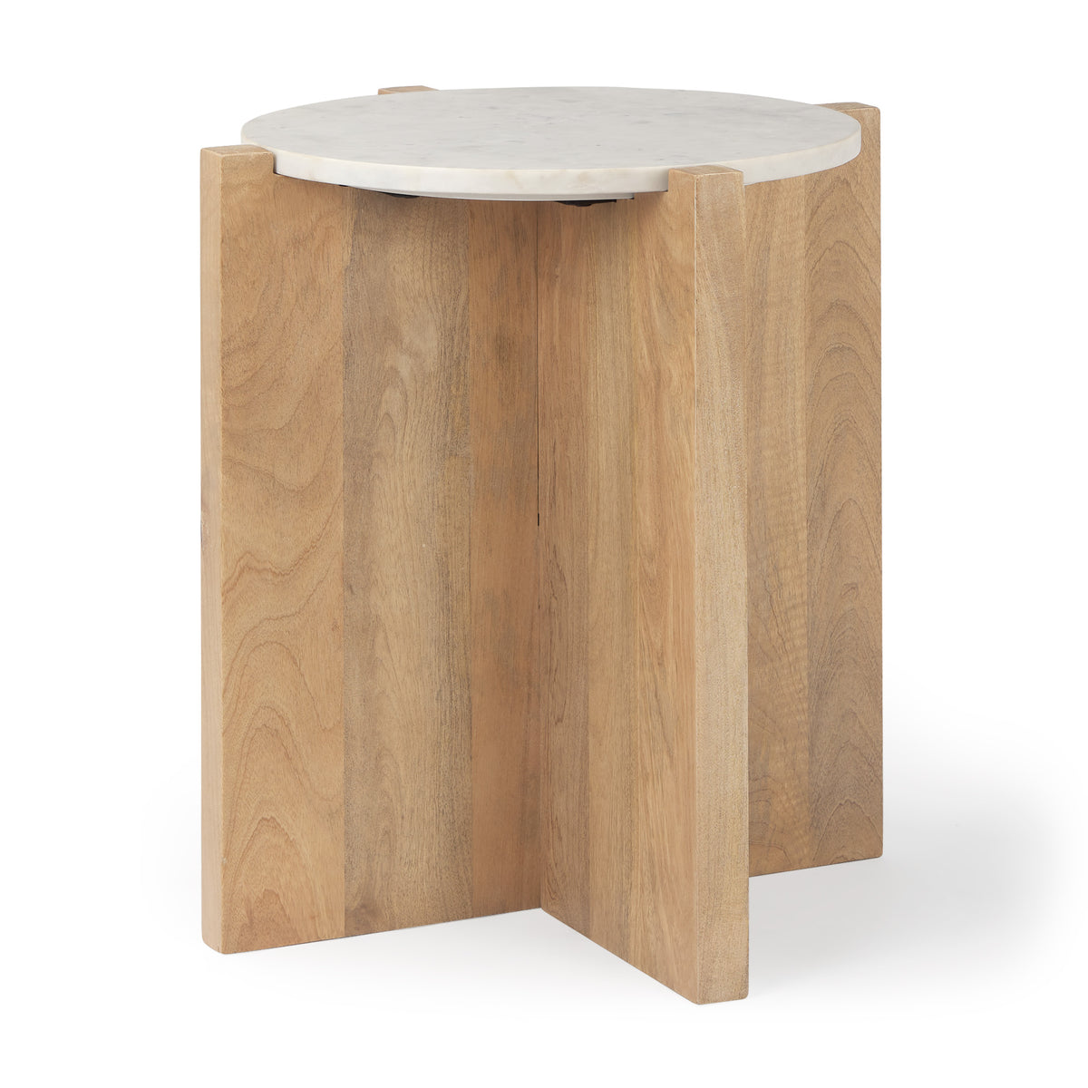 Bianca Wood and Marble Accent Table-Accent Tables-DECOROLALA