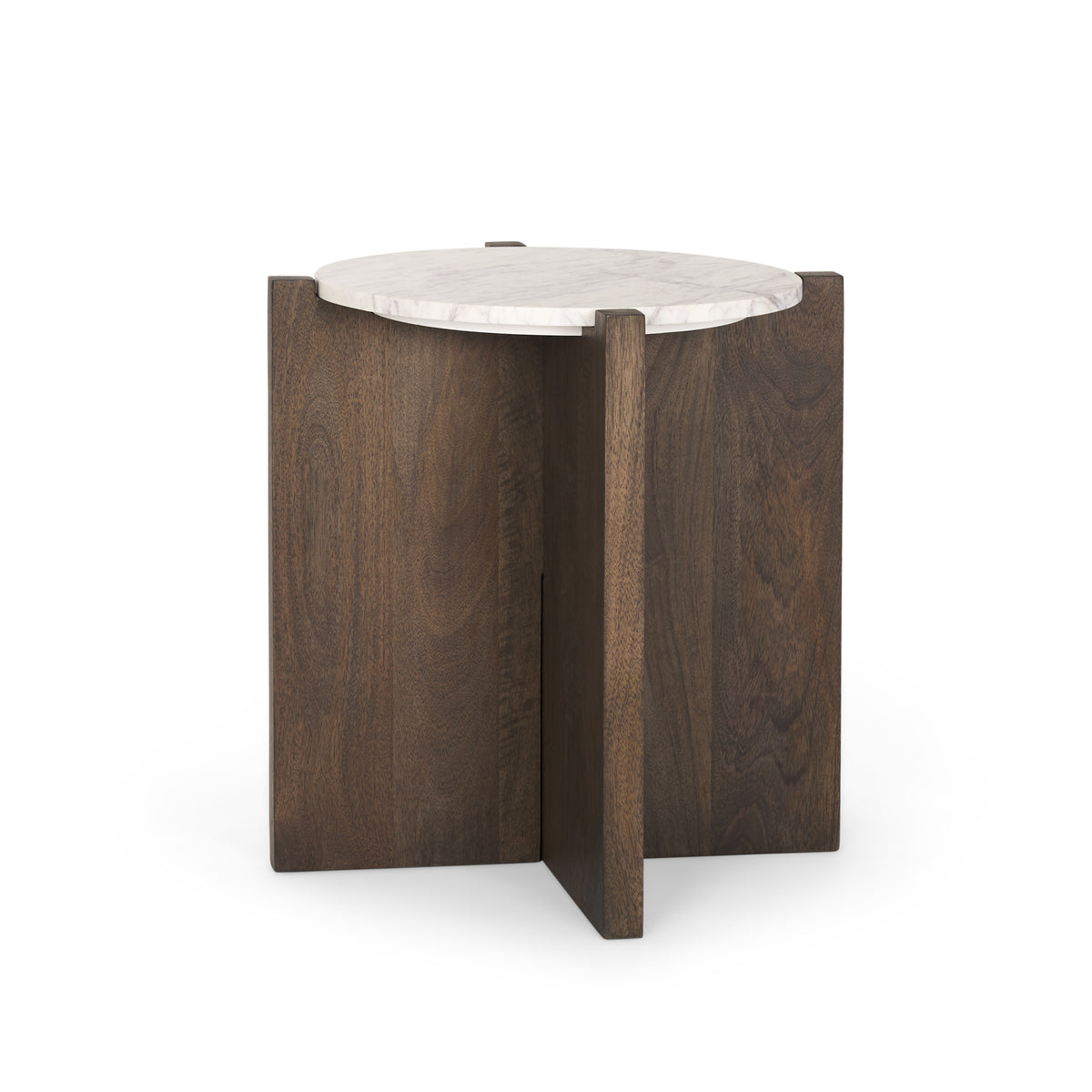 Bianca Wood and Marble Accent Table-Accent Tables-DECOROLALA