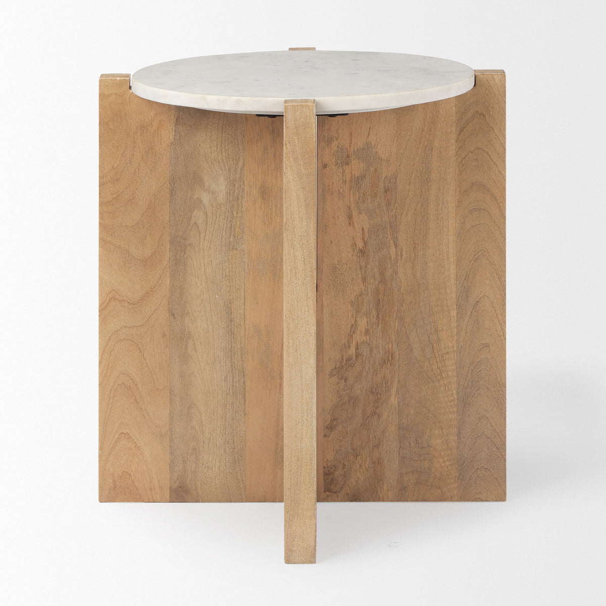 Bianca Wood and Marble Accent Table-Accent Tables-DECOROLALA