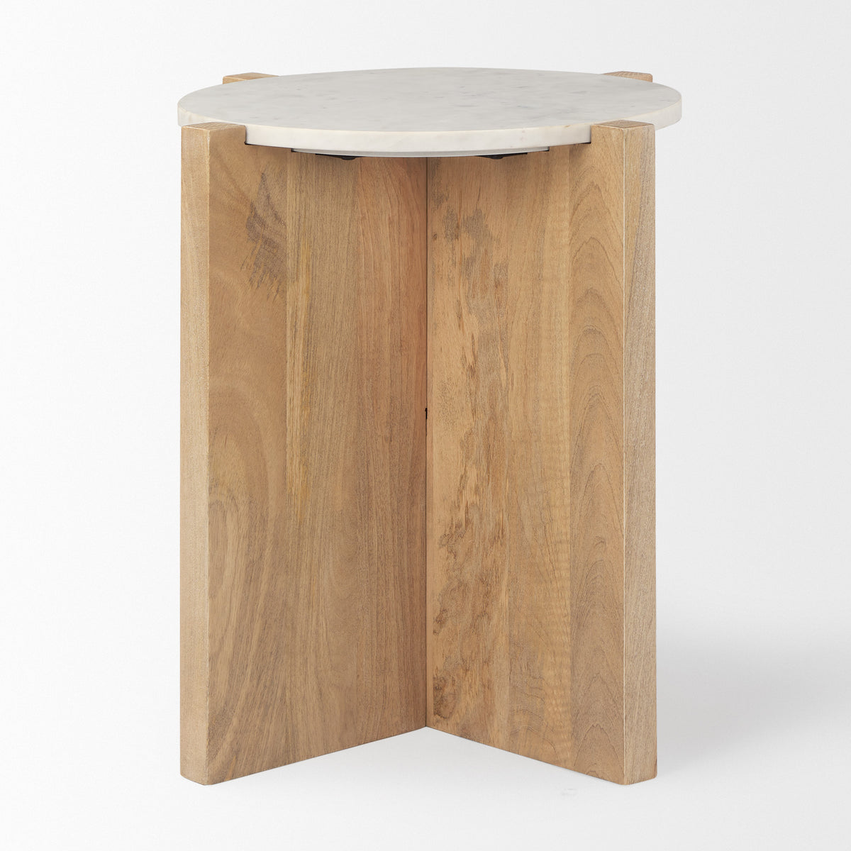 Bianca Wood and Marble Accent Table-Accent Tables-DECOROLALA