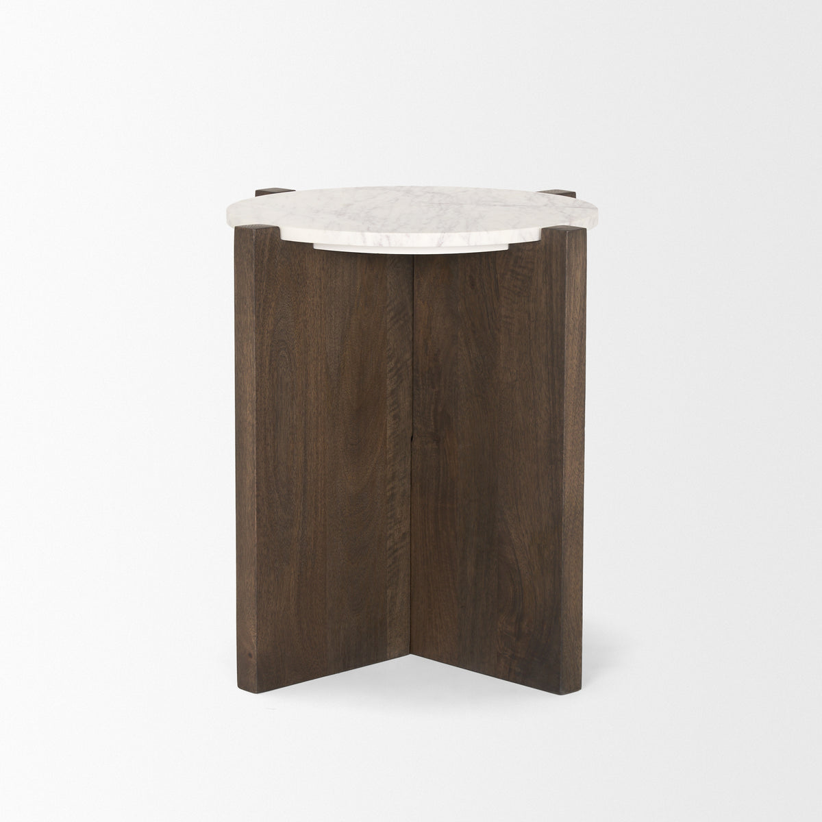 Bianca Wood and Marble Accent Table-Accent Tables-DECOROLALA