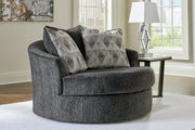 Biddeford Oversized Swivel Accent Chair Shadow-Swivel Chairs-DECOROLALA