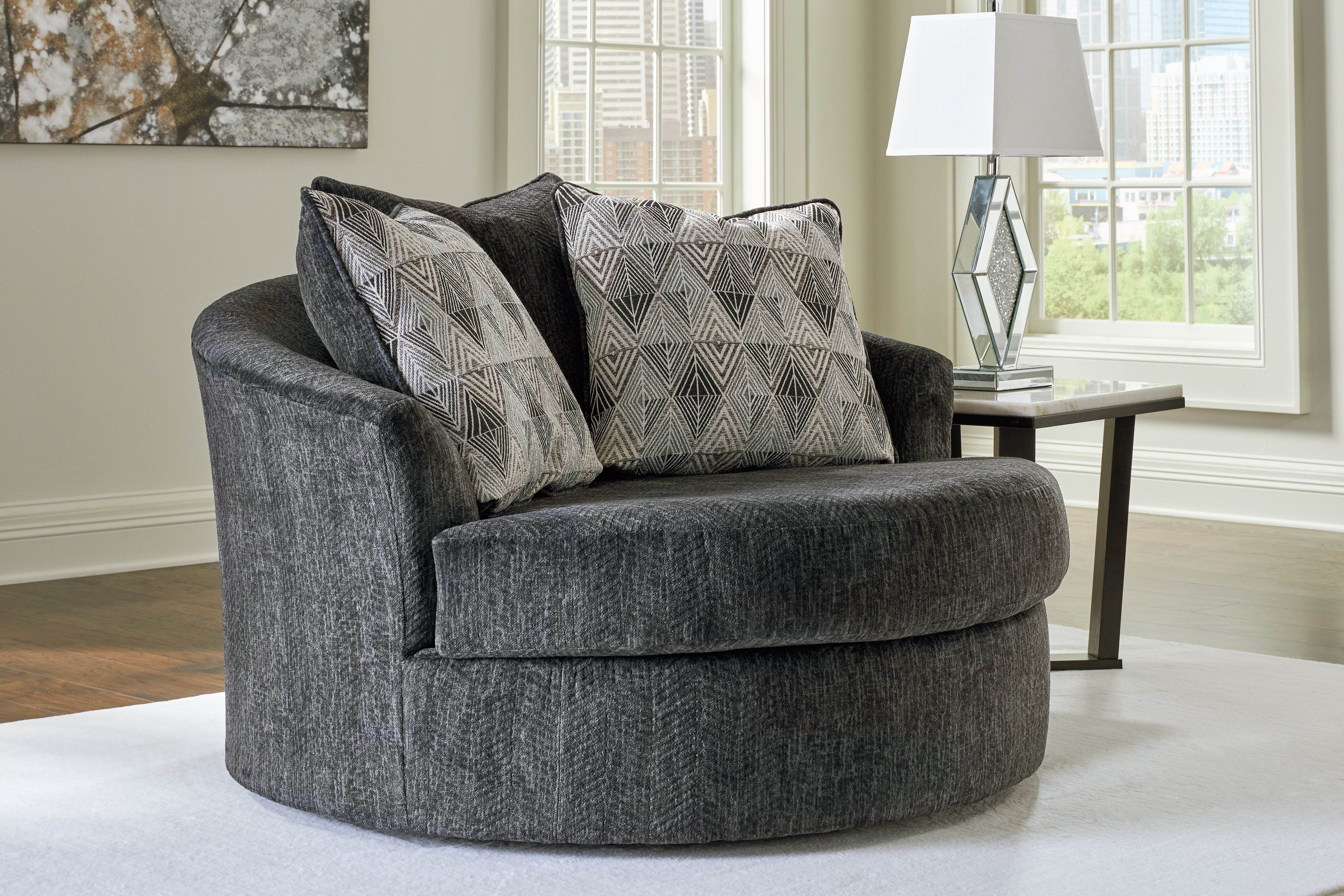 Biddeford Oversized Swivel Accent Chair Shadow-Swivel Chairs-DECOROLALA