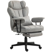 Big & Tall Office Chair Grey 400LBS Footrest-DECOROLALA
